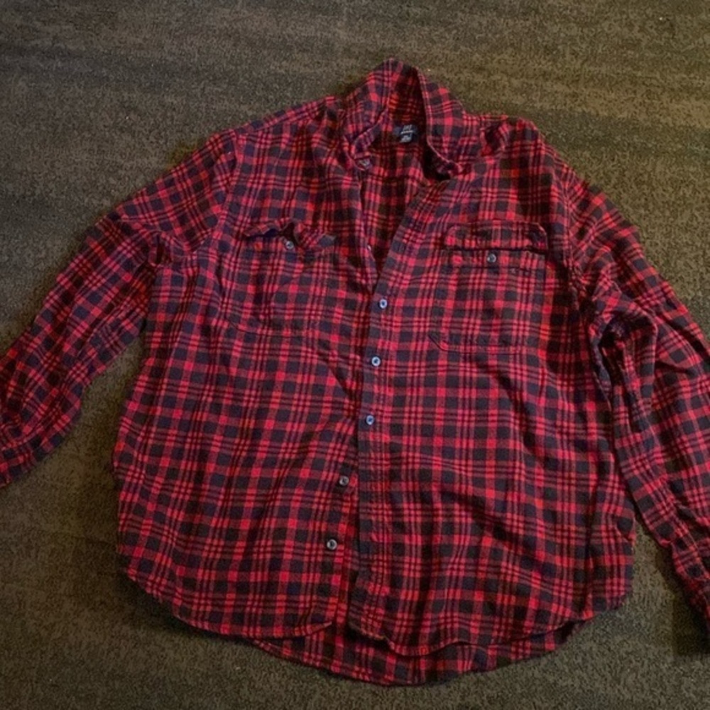 Men’s 2X Red & Black Flannel Shirt